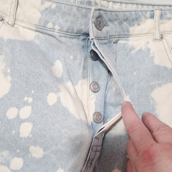 Wild Fable light wash bleach dye high rise cutoff denim shorts size 18 - Picture 4 of 10